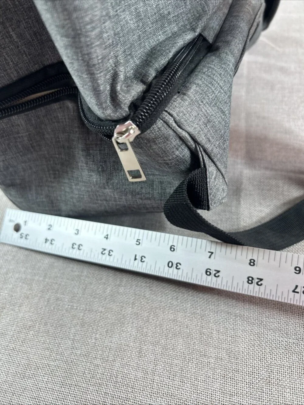 2 Tone Gray Breast Pump Backpack Cooler Moisture Proof Bag Double Layer Zip Up